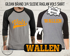 FREE SHIPPING Morgan Wallen Tennessee Vols Shirt -  3/4 Sleeve NEW Wallen Vols