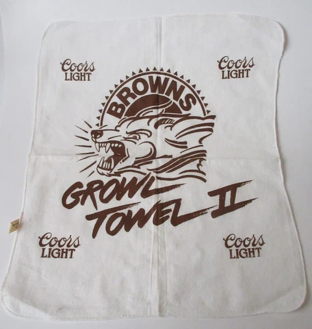 Vintage Cleveland Browns GROWL TOWEL II  Coors Light Cover