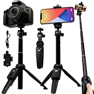 Selfie Stick Tripod 40" Bluetooth Remote Portable for iPhone and Android Phones - Picture 1 of 10