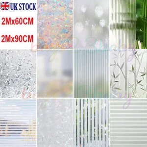 2M/Roll Bubble Free Frosted Window Film Self Adhesive Etched Privacy Glass Vinyl - Picture 1 of 55