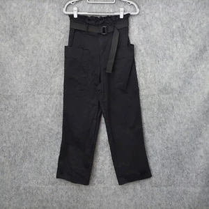 Zara Women Paperbag Jeans Small Utility Cargo Baggy Belted High Rise Black - Picture 1 of 12