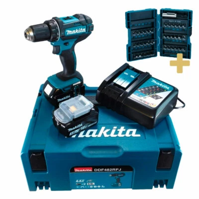 Makita Akku-Bohrschrauber DDF482RFJ Set 18V  inkl. Gratis Bit Set - Bild 1 von 3