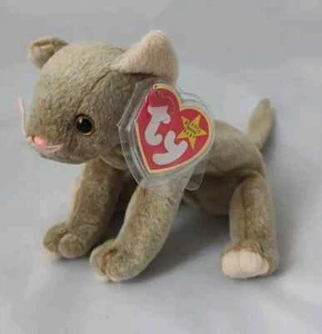 TY BEANIE BABY SCAT - GRAUE KATZE - NEUWERTIG - NICHT MEHR PRODUZIERT MIT ETIKETT - Bild 1 von 1