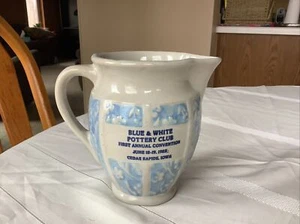 Western Pottery Pitcher Blue &White Pottery Club First Annual Convention 1982  - Picture 1 of 7