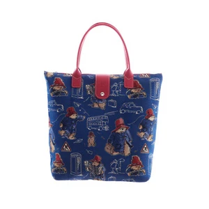 Paddington Bear Blue Signare Tapestry Folding Reusable Tote Shopping Bag - Picture 1 of 7