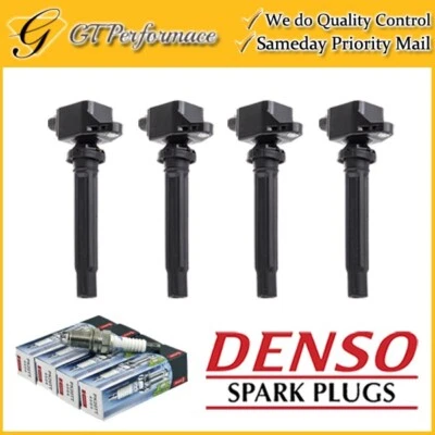 Качественная катушка зажигания и свеча зажигания DENSO 4 шт комплект для 2007-2009 Suzuki SX4 2,0 л - Изображение 1 из 4
