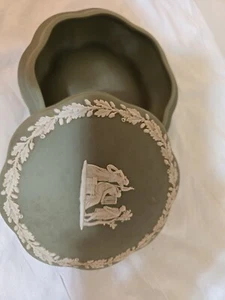 Wedgwood salbeigrün bedeckt Schale Jasperware - Bild 1 von 13