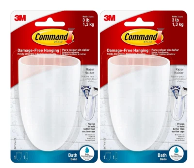 COMMAND™ Command Razor Holder with Water-Resistant Strips BATH16-ES 2 Pack