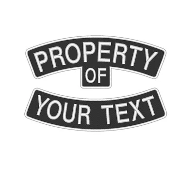 [PO-01] Custom Embroidered PROPERTY OF Rocker Motorcycle Biker Sew on Patch - Image 1 of 4