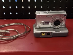 CASIO EXILIM EX-Z50 Digital Camera 5.0 Silver Battery & Docking No Charging - Picture 1 of 8