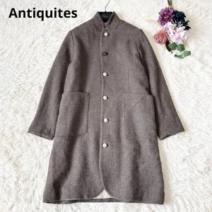 Ichi Antiquites Stehkragen Wolle Leinen Mantel Braun Free Size Damen aus Japan - Bild 1 von 16