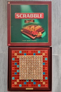 Vintage Scrabble Deluxe With Turntable & Wooden Tiles 2000 Mattel Complete Rare - Picture 1 of 24
