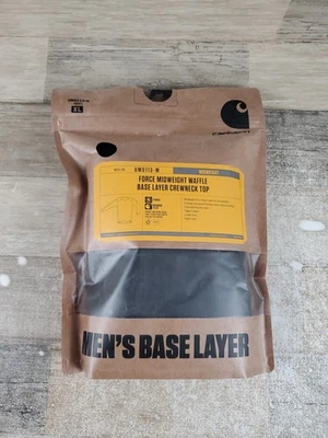 Carhartt Force Midweight Waffle Base Layer Crewneck Top Sz XL Black Shirt  - Image 1 of 4