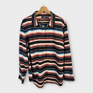 Camisa Ralph Lauren LRL para mujer talla 3X Southwestern manta a rayas con botones - Imagen 1 de 9