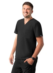 Adar Addition Scrubs For Men - Modern Multi Pocket V-Neck Scrub Top - Picture 1 of 112