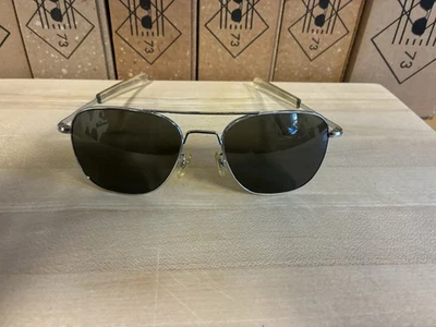 Lentes de vidrio gris originales Randolph Engineering Aviator cromo brillante AF-58[]20 Foto 1 de 4