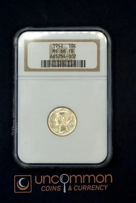 1942 Mercury Dime. Graded MS 66 FB (NGC) - Image 1 of 2