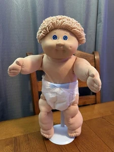 1980s Cabbage Patch Kid TLC Wheat Blonde Hair Blue Eyes Dimple OK Blush Cheeks - Bild 1 von 8