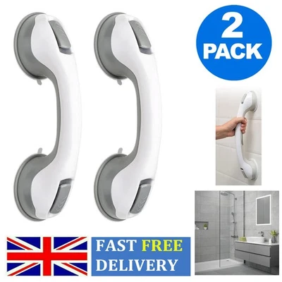 ETOPDEAL-5A 2 X SAFETY SUPPORT HAND RAIL HANDLE BAR GRIP GRAB SUCTION BATH BATHROOM SHOWER