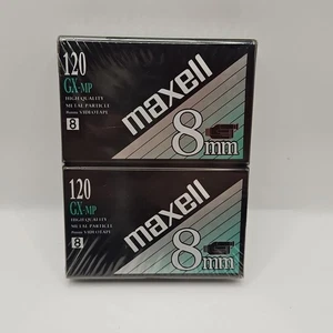 2 cintas de casete de videocámara Maxell 8 mm GX-MP de alta calidad 120 de colección sin abrir - Imagen 1 de 13