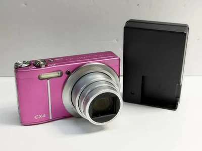 Ricoh CX4 10MP Wide 10.7x Compact Digital Camera Pink English language Working - Image 1 of 4