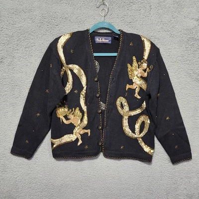 Mujer Vintage Bellepointe Angel Cantando Lentejuelas Vacaciones Navidad Dorado Mediano Foto 1 de 4