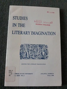Studies In The Literary Imagination, Scholarly Journal, Fall 1996, X-lib, Good - Imagen 1 de 7