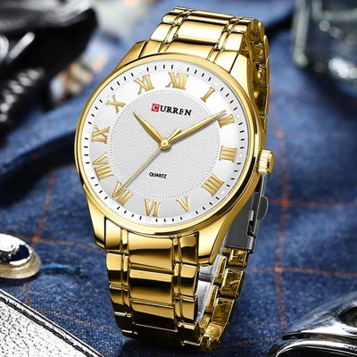 Relógios esportivos masculinos de luxo de quartzo empresariais com algarismos romanos aço Ourdoor - Imagem 1 de 4