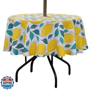 SUQ I OME Outdoor Schirm Tischdecke mit Loch und Reißverschluss, Reißverschluss Terrassenlasche - Bild 1 von 5