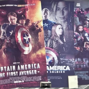 (3) MARVEL Captain America Vinyl Poster Banner First Avenger Civil War Winter - Picture 1 of 8
