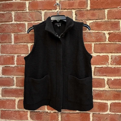 Chaleco tejido Boucle de algodón orgánico Eileen Fisher para mujer $258 XS NUEVO Foto 1 de 4