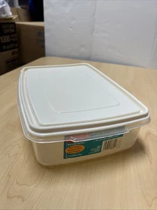 Vintage Rubbermaid Servierschoner #7 Rechteckig 17 Tassen Transparent & Mandel Deckel - Bild 1 von 8