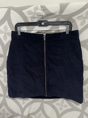 Gap Skirt Size 12 / 32 Waist Navy Blue Corduroy Mini Front Zipper Casual NEW - Image 1 of 4