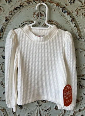 Wonder Nation long sleeve mock neck pullover sweater top girls 2T ivory NWT - Image 1 of 4