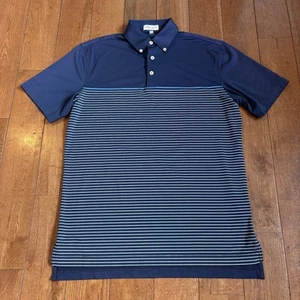 Mens Peter Millar Reaves Performance Golf Polo Shirt MS20EK18B Blue White sz S - Picture 1 of 10