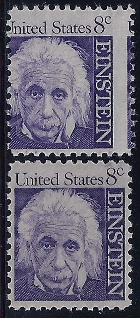 1285a - 8c Vertical Misperf Error / EFO Albert "Einstein" Mint NH (S6) - Image 1 of 1