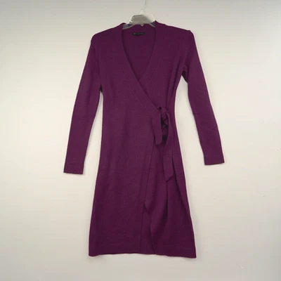 Banana Republic Sweater Dress XS Purple Knit Wrap Midi Long Sleeve 2023 - Image 1 of 4