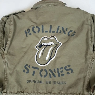 Chaqueta verde militar Rothco Tour 2006 grande Rolling Stones rara para hombre defectos Foto 1 de 4