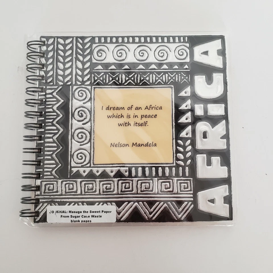 Spiral Journal Notebook "I Dream of an Africa..." Nelson Mandela - Metallic art - Image 1 of 3