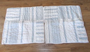 Pair Pottery Barn Hawthorne Handcrafted Patchwork Cotton Quilted Pillow Shams - Picture 1 of 4