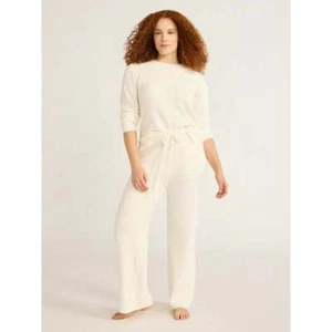Joyspun Chenille Top und Hose Set Damengröße 3X weiß 100 % Polyester 2-teilig - Bild 1 von 5