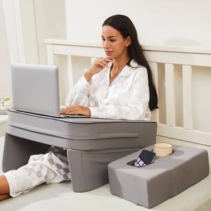 Lap Desk Pillow, Memory Foam Laptop Pillow Desk with Cup Holder, Reading Pill... - Picture 1 of 7