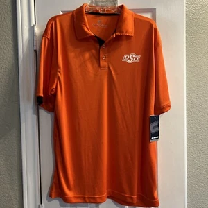 Oklahoma State University Cowboys Polo Shirt Colosseum Men's L Orange OSU - NWT - Picture 1 of 8