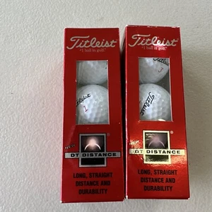 Titleist DT 2 Piece Distance Box NEW 6 Balls Two Sleeves - Picture 1 of 2