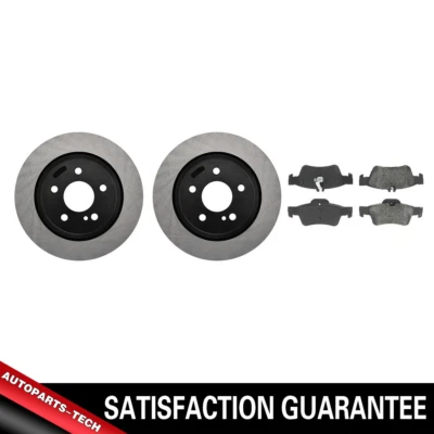 Rotores de freio traseiros Centric e pastilhas de freio metálicas 3 peças para Mercedes-Benz S430 - Imagem 1 de 4