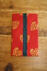 Christmas tissue case holder handmade red with gold hearts green 