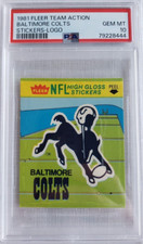 1981 Fleer Team Action Baltimore Colts Stickers Logo Card PSA 10 Gem Mint a