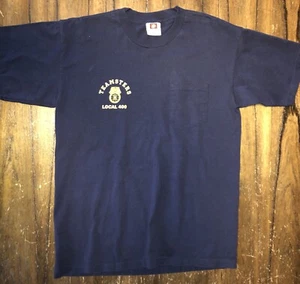 Vintage Teamsters Local 400 T-Shirt Size Large Bay Side Made in USA 100% Cotton  - Picture 1 of 3