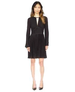 $185 MICHAEL Michael Kors Women's Petite Pleated Mini Dress, Black, Large - Picture 1 of 1