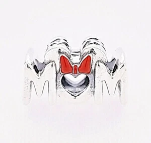 New 100% Authentic PANDORA 925 Disney Minnie Mouse Bow & Mom Charm 799363C01 - Picture 1 of 5
